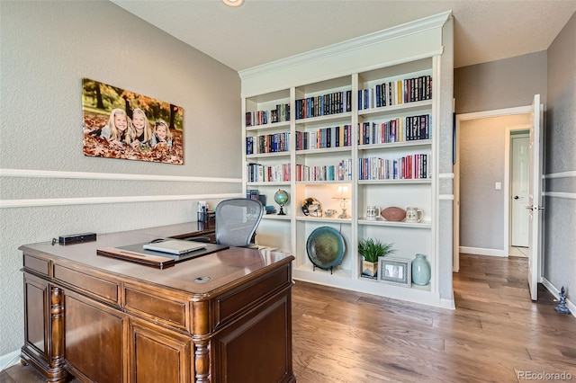6013 S Kittredge Ct, Centennial, CO 80016 - home office featuring baseboards and wood finished floors