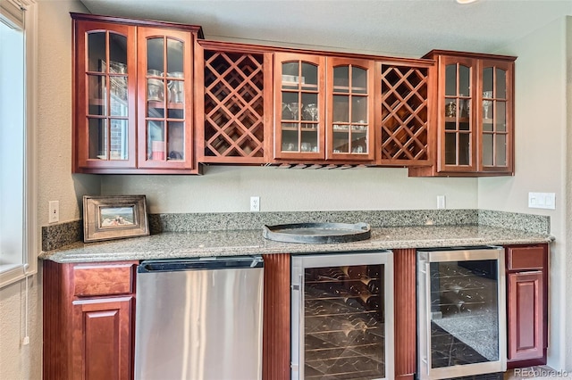 6013 S Kittredge Ct, Centennial, CO 80016 - bar with indoor bar, refrigerator, and wine cooler