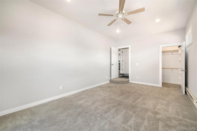 1406 N Foote Ave, Colorado Springs, CO 80909 - unfurnished bedroom with carpet flooring, a spacious closet, recessed lighting, a closet, and a ceiling fan