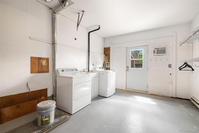 1406 N Foote Ave, Colorado Springs, CO 80909 - washroom featuring separate washer and dryer and a wall unit AC