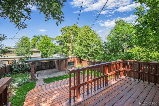 321 S Gilpin St, Denver, CO 80209 - deck featuring a fenced backyard