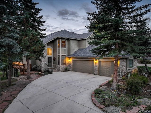 view of front of home featuring a garage