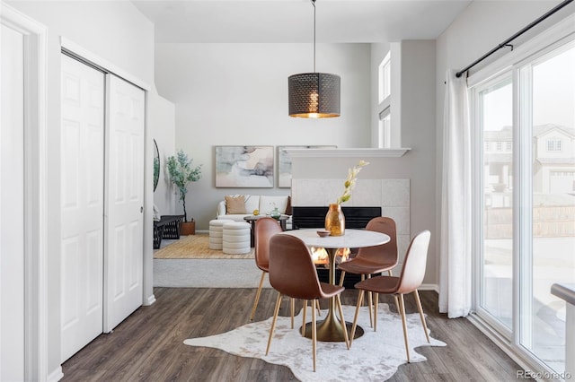 dining room featuring dark hardwood / wood-style flooring