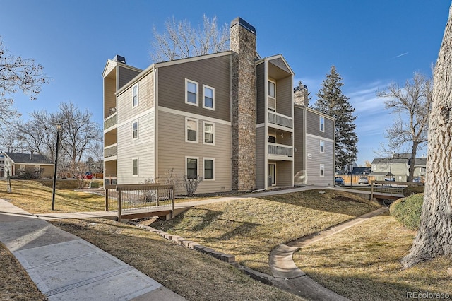 exterior space with a chimney