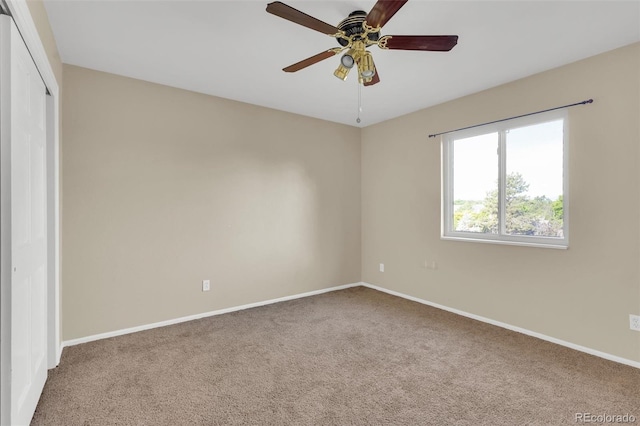 5622 E Weaver Cir, Centennial, CO 80111 - unfurnished bedroom with carpet, baseboards, a closet, and ceiling fan