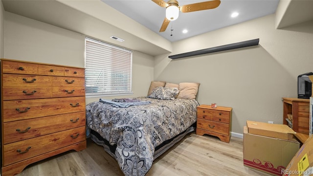 80 Cliff View Cir, Parachute, CO 81635 - bedroom with light wood-type flooring and a ceiling fan