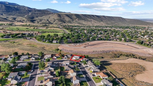 80 Cliff View Cir, Parachute, CO 81635 - view of property location with a mountain backdrop, property parcel outlined, and nearby suburban area