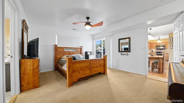 80 Cliff View Cir, Parachute, CO 81635 - bedroom with light colored carpet and ceiling fan