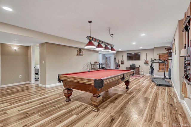 55610 E 40th Ave, Strasburg, CO 80136 - recreation room with light wood finished floors, recessed lighting, and billiards