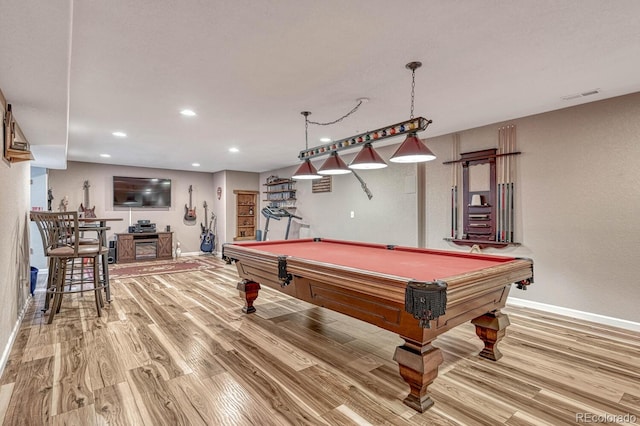 55610 E 40th Ave, Strasburg, CO 80136 - game room with light wood-style floors, recessed lighting, and billiards table