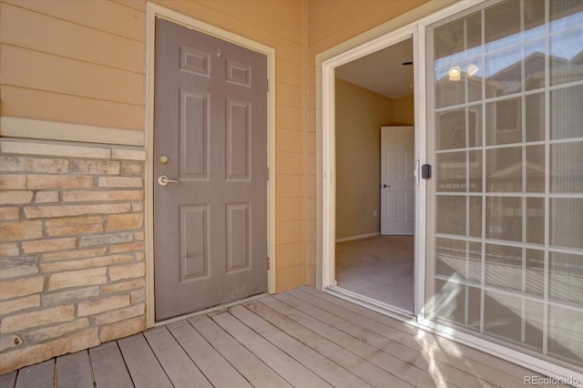 view of exterior entry