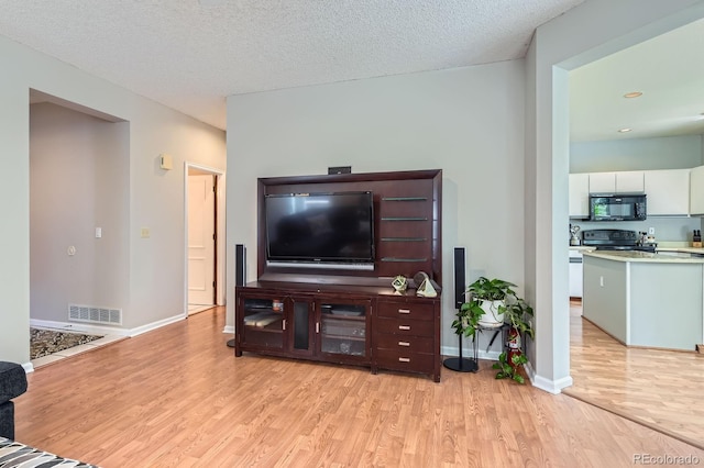7166 Newhall Dr, Highlands Ranch, CO 80130 - living room featuring light wood-style floors and a textured ceiling