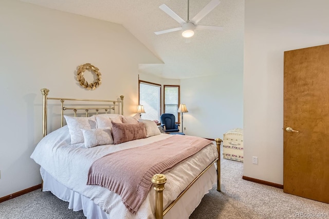 7166 Newhall Dr, Highlands Ranch, CO 80130 - carpeted bedroom with vaulted ceiling and ceiling fan