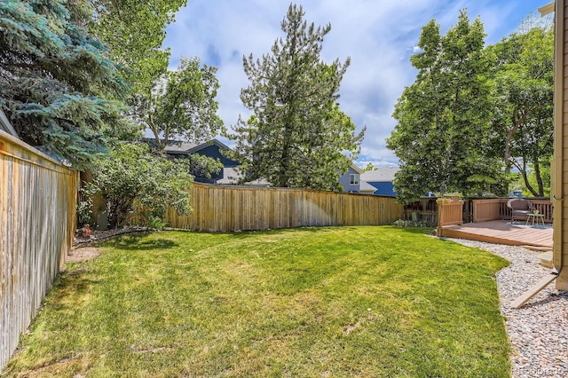 7166 Newhall Dr, Highlands Ranch, CO 80130 - fenced backyard with a deck