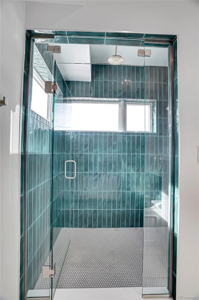 full bathroom featuring a shower stall