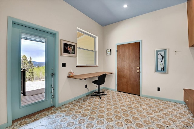 1023 Chippewa Rd, Jefferson, CO 80456 - foyer entrance with built in desk and baseboards