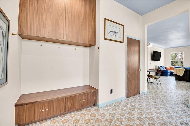 1023 Chippewa Rd, Jefferson, CO 80456 - mudroom with baseboards and light floors