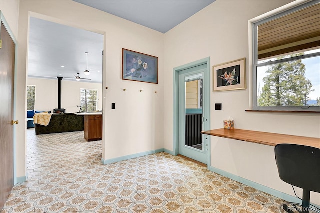 1023 Chippewa Rd, Jefferson, CO 80456 - hallway featuring baseboards and a desk