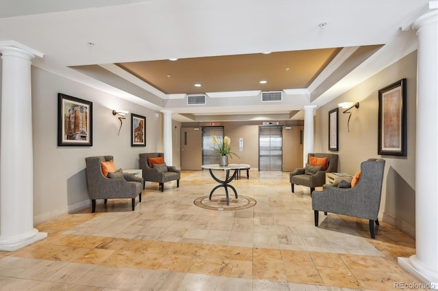4875 S Monaco St Unit 303, Denver, CO 80237 - common area with ornamental molding and recessed lighting