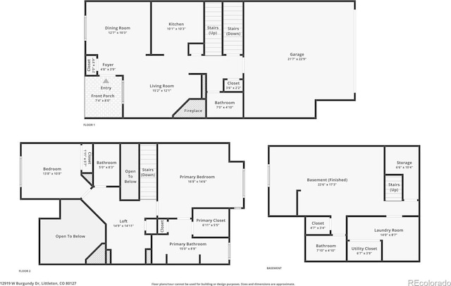 12919 W Burgundy Dr, Littleton, CO 80127 - view of home floor plan