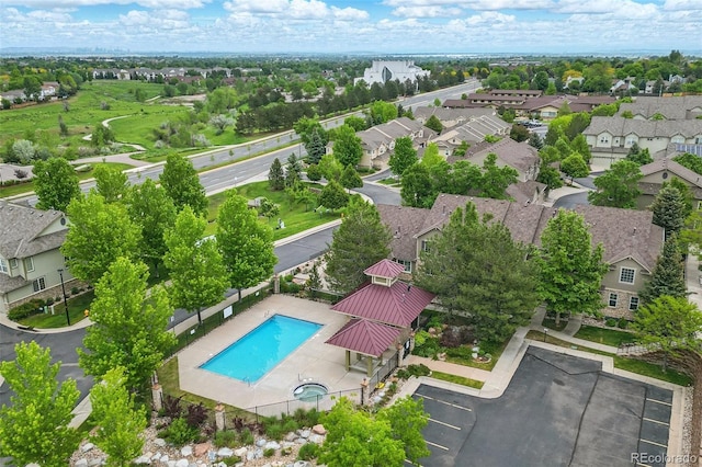 12919 W Burgundy Dr, Littleton, CO 80127 - aerial view of residential area featuring a pool