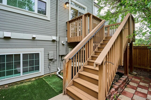 1441 S Ulster St, Denver, CO 80231 - wooden terrace featuring stairway