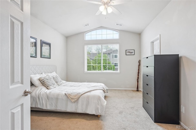 1441 S Ulster St, Denver, CO 80231 - carpeted bedroom featuring lofted ceiling, ceiling fan, and baseboards