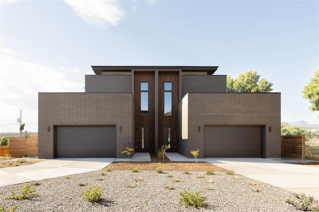 contemporary house featuring a garage