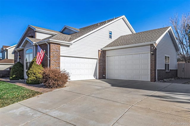 view of front facade with a garage