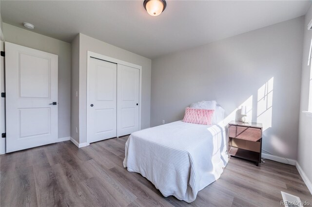 2640 Brookstone Dr Unit B, Milliken, CO 80543 - bedroom with a closet and wood finished floors