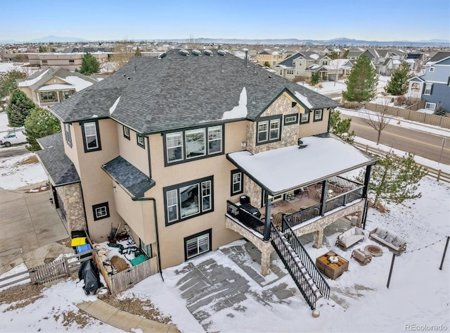 6985 Fallon Cir, Castle Rock, CO 80104 - snowy aerial view featuring a residential view