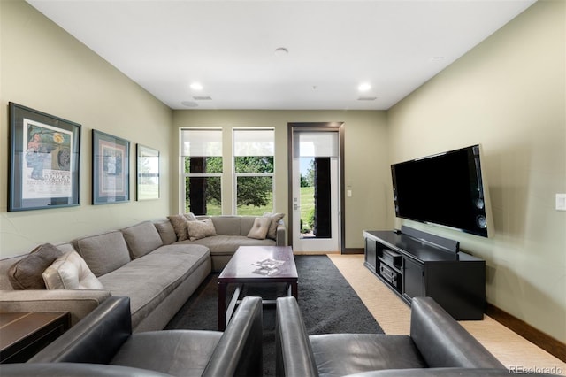10243 Spring Green Dr, Englewood, CO 80112 - living area featuring light carpet and recessed lighting