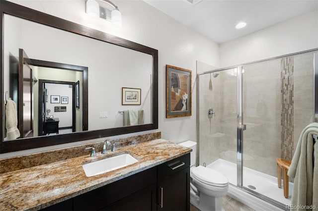 10243 Spring Green Dr, Englewood, CO 80112 - bathroom with a shower stall and vanity