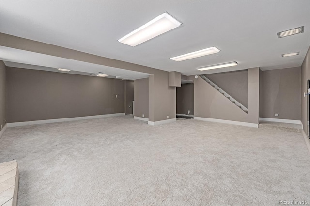 4808 S Ward Way, Morrison, CO 80465 - finished basement featuring light colored carpet and stairs