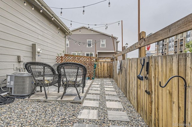 view of patio / terrace featuring central AC