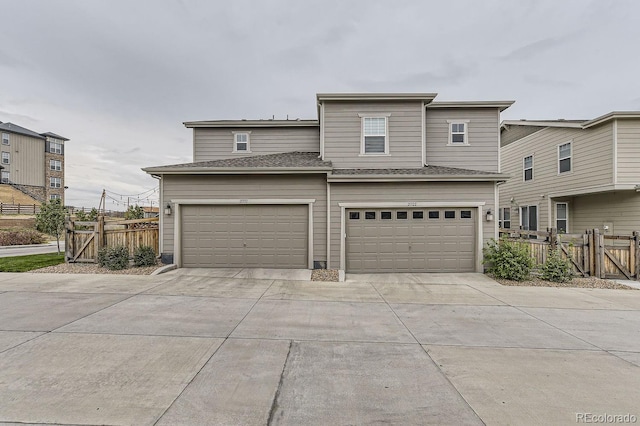 view of front of home with a garage