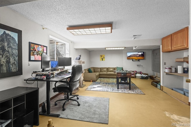 8815 W Quarto Cir, Littleton, CO 80128 - home office with a textured ceiling and concrete floors