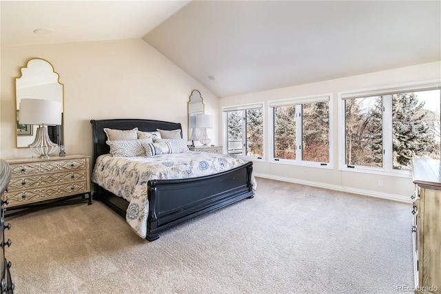 4483 W Cottonwood Pl, Littleton, CO 80123 - bedroom featuring carpet flooring, multiple windows, and lofted ceiling