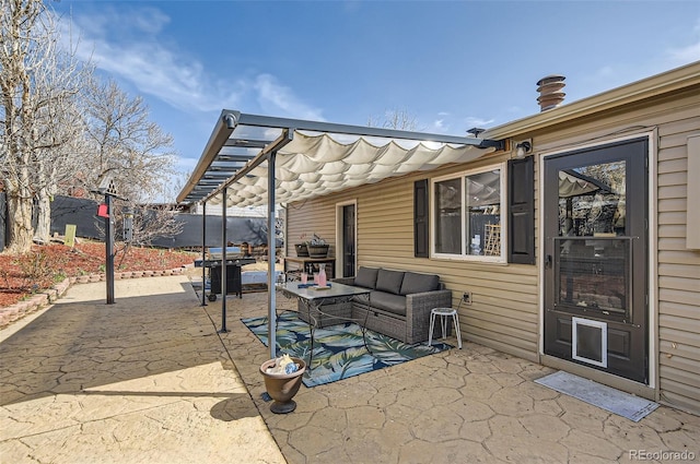 4063 S Quintero Way, Aurora, CO 80013 - view of patio / terrace with an outdoor living space and a pergola