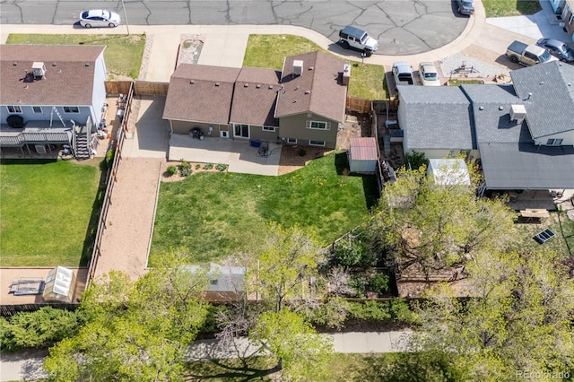 aerial view featuring a residential view