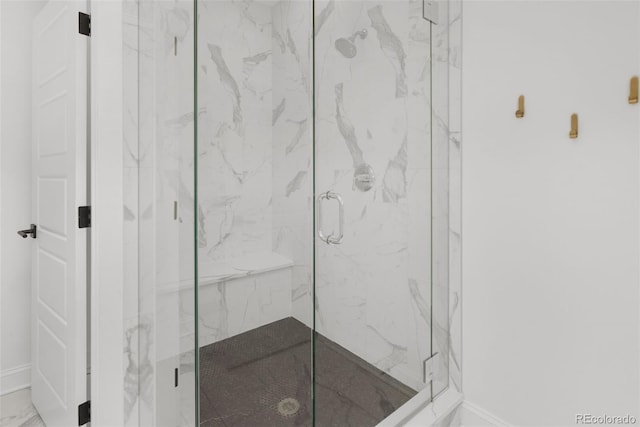 6288 N Dallas St, Denver, CO 80238 - full bathroom with a marble finish shower and marble finish floors