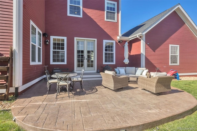 6288 N Dallas St, Denver, CO 80238 - view of patio / terrace with outdoor lounge area and french doors