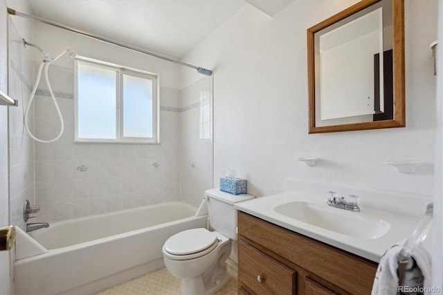 8552 Gray Ct, Arvada, CO 80003 - full bathroom featuring toilet, vanity, and shower / washtub combination
