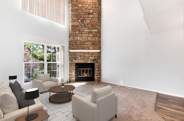 2973 W 81st Ave Unit D, Westminster, CO 80031 - living room with a towering ceiling and a fireplace