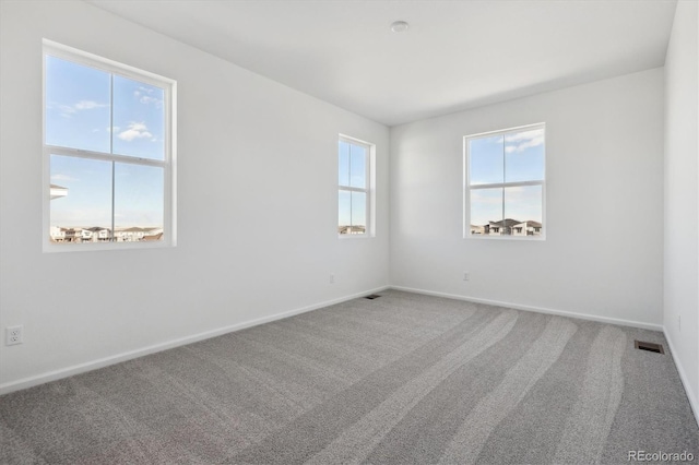 spare room with carpet floors and plenty of natural light