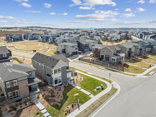 aerial view with a residential view