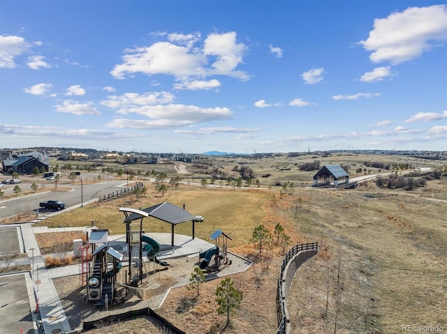 aerial view with a rural view