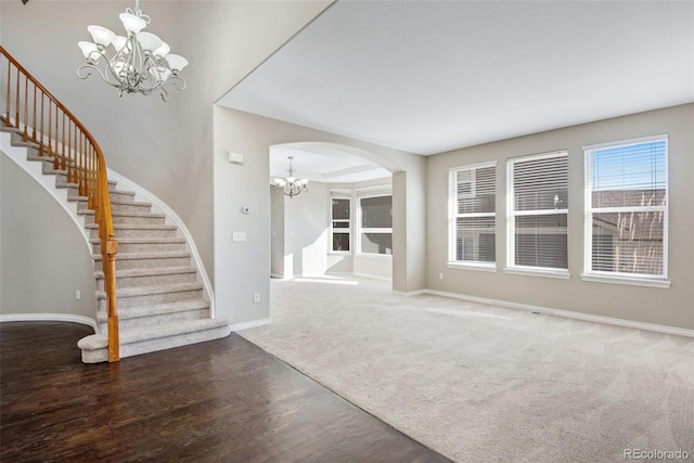 interior space featuring a notable chandelier