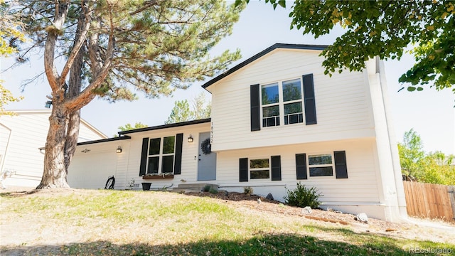 tri-level home with a garage