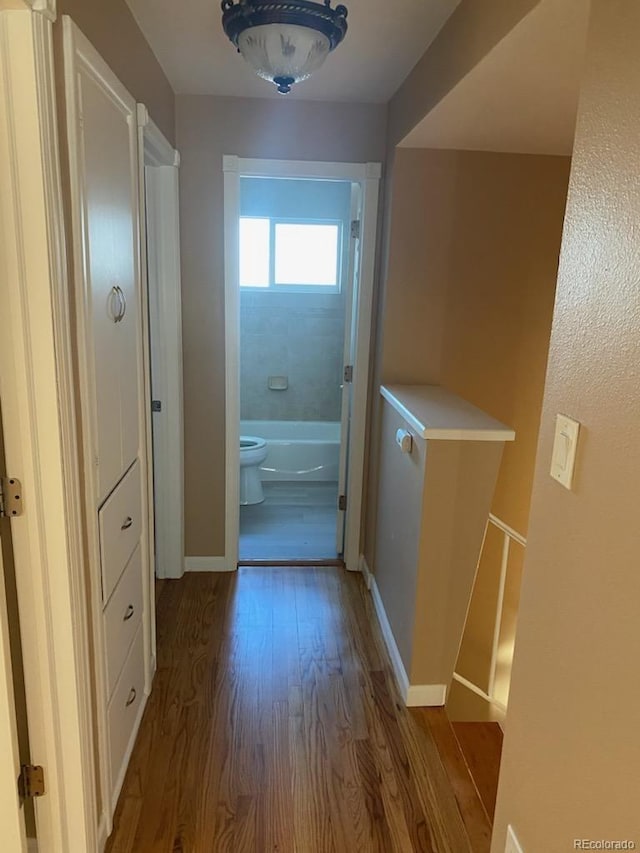 hallway featuring light wood-type flooring